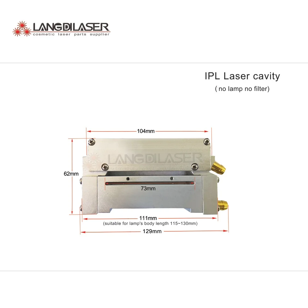 IPL / OPT  handpiece cavity metal part, for diameter 7mm lamp pass through