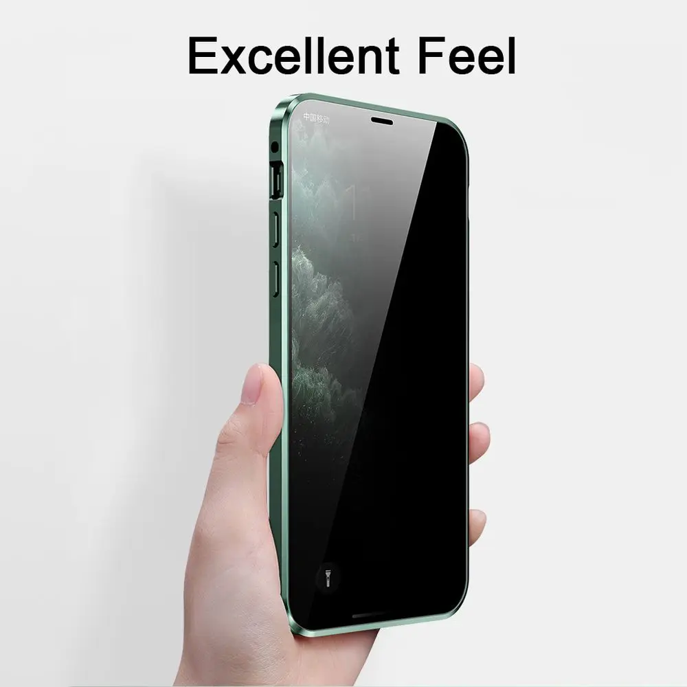 

Full Cover Anti Peeping Magnetic Phone Case For iPhone 11 Pro X XR XS MAX 12 Mini Pro MAX Case Double Sided Glass Phone Cover