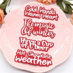 KSCRAFT праздничные слова металлические режущие штампы трафареты для сделай сам Скрапбукинг декоративное тиснение сделай сам бумажные карты