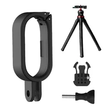 Top TELESIN Frame Set for Instar 360 GO2 Camera with Tripod for Selfie Stick Helmet Chest Strap Backpack Clip Vlog Shot