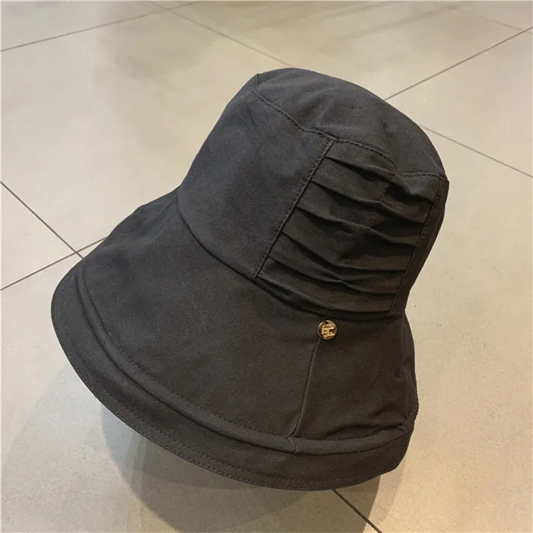 202104-YY  new japan style sunshade wind brim solid   lady bucket cap  women  fishermen hat