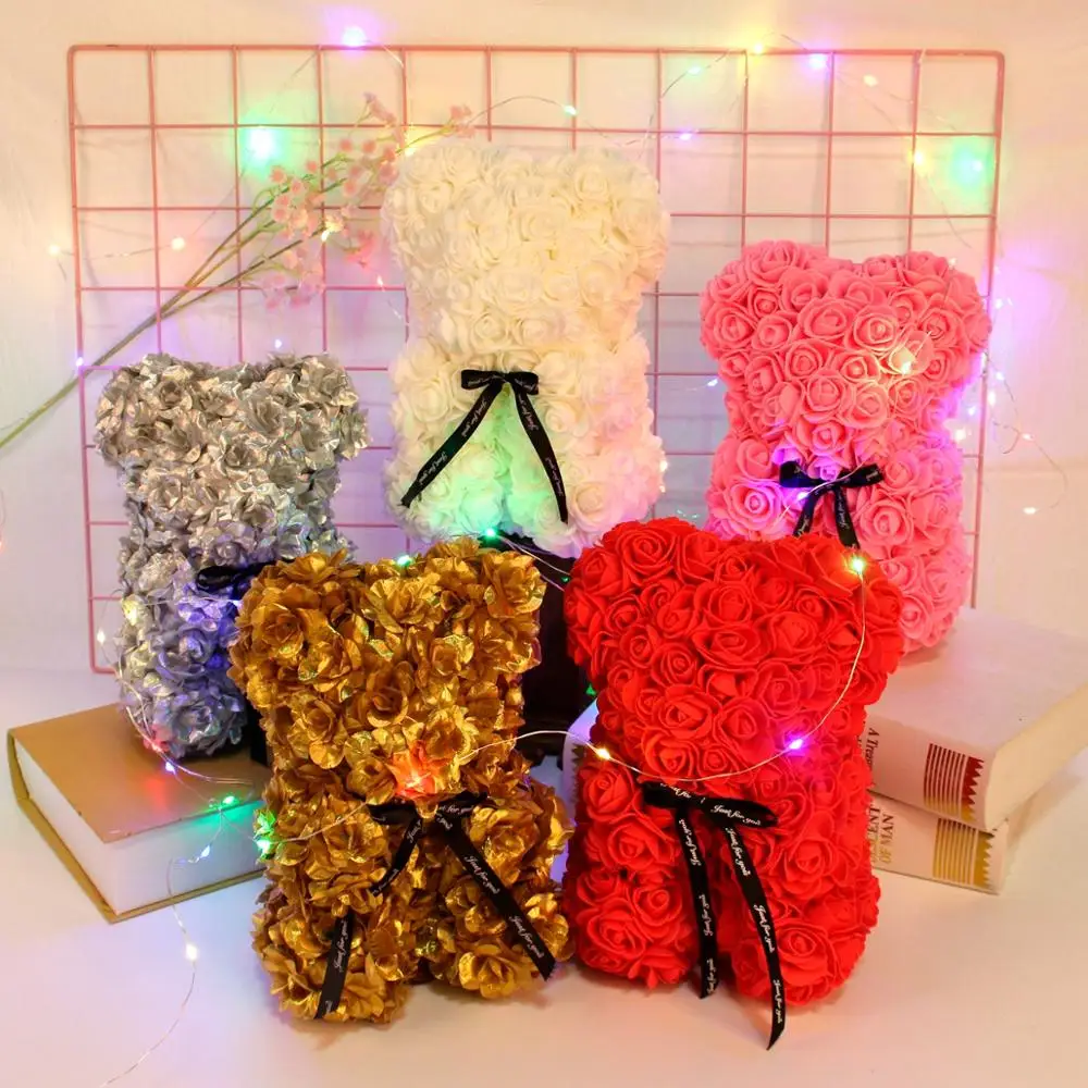 Staraise 3D подарок на день Святого Валентина 25 см пенная Роза плюшевый медведь День