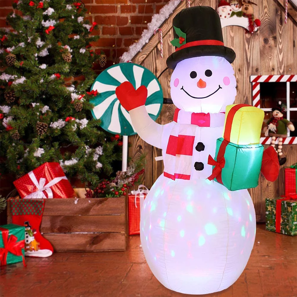 

150cm LED Illuminated Inflatable Snowman Air Pump Inflatable Toys Indoor Outdoor Holiday Christmas New Year Party Ornament Decor