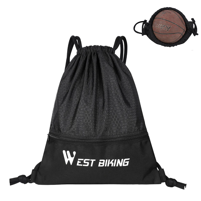 WEST BIKING рюкзаки с застежкой-шнурком для мужчин, дорожная сумка для бега, портативная Повседневная сумка для бега, Спортивная велосипедная сумка