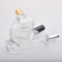 15ml 30ml 50ml clear mini sample refillable perfume spray glass atomizer bottle with black golden silver lid