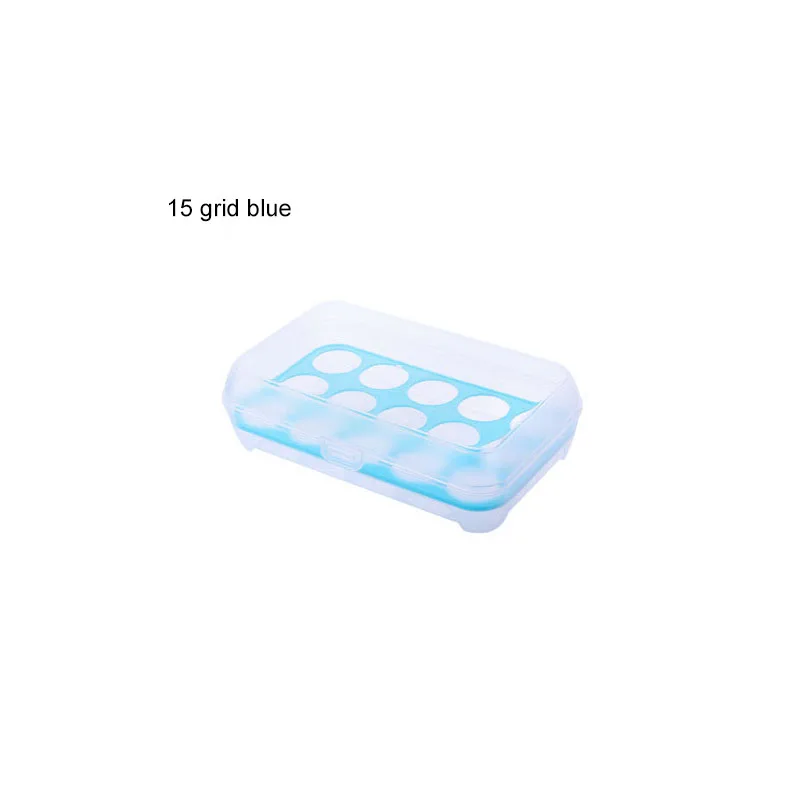 Blue 15 Решетка Ящик Для Холодильника Crisper Контейнер Открытый Портативный Яйца Коробки Пластиковые компактные Яйца Организатор 4 Цвета h3 - Цвет: Blue