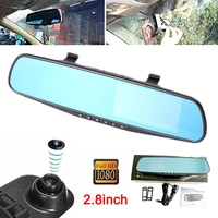 car rear mirror dvr driving recorder dash cam 1080p hd blue screen 2 8 inch anti dazzling blue mirror for automobiles accessory