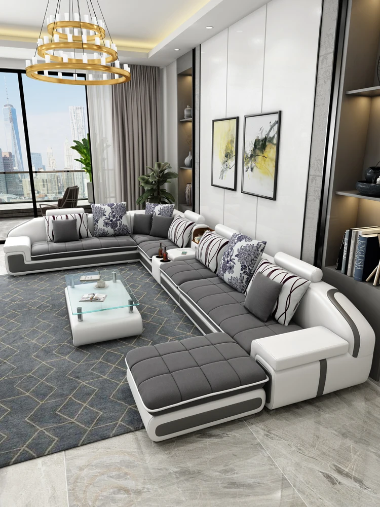 Оптовая продажа мебели для гостиной дешевый тканевый диван 6 7 мест секционные