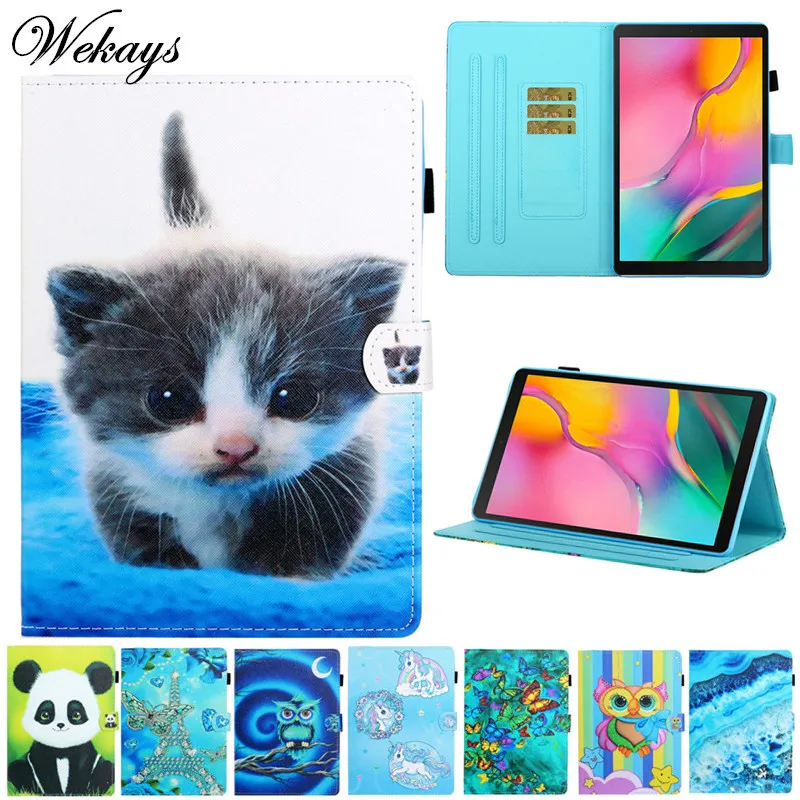 Wekays чехол для samsung Tab S5e 10 5 &quotкожаный с мультяшным котом Galaxy дюймов T720 T725 s|Чехлы