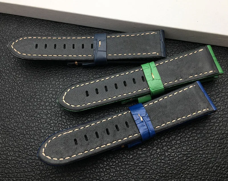 Ремешок из телячьей бамбуковой кожи для наручных часов Panerai браслет с пряжкой Tang