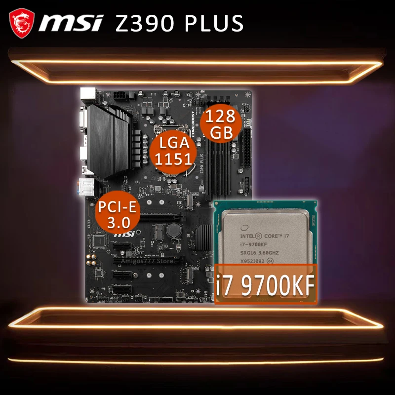 

LGA 1151 MSI Z390 PLUS Gaming Motherboard With Intel Core i7 9700KF Motherboard Combo i7 3.6GHz DDR4 M.2 Intel Z390 Placa-mãe