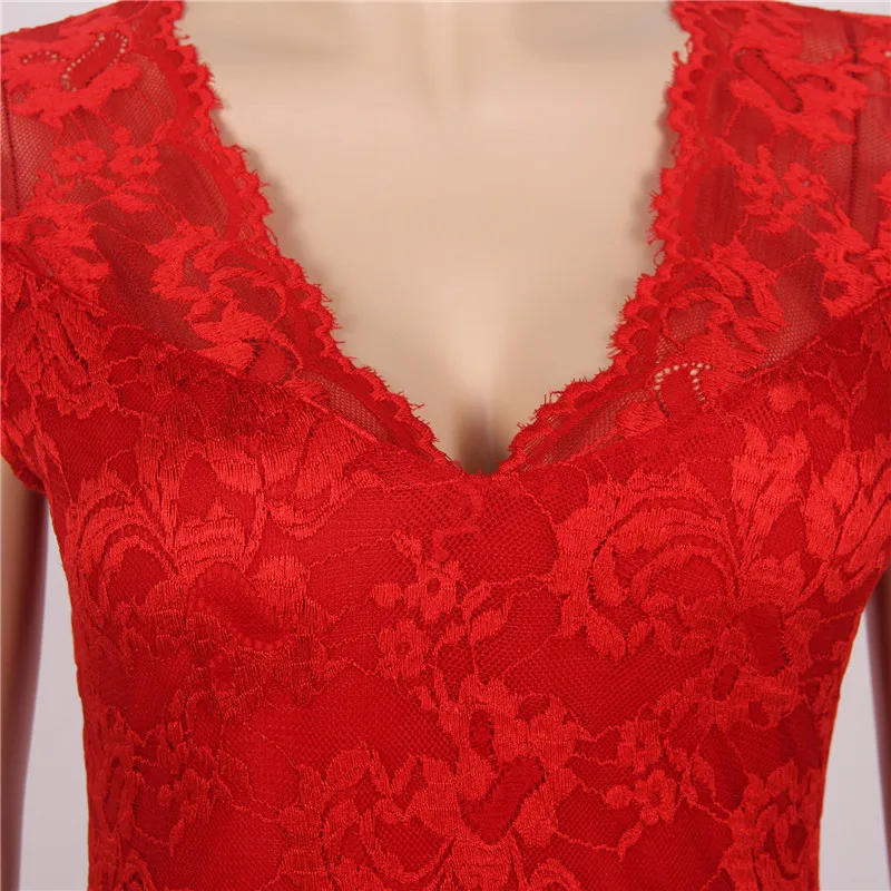 

Ohyeahlover Elegant Maxi Dresses Ukraine Lace Sleeveless Vestido Mujer V-neck Temperament Floral Evening Ankle-Length VL1044