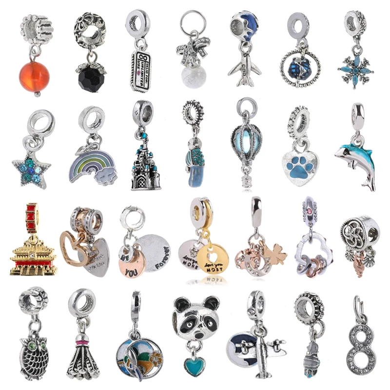 

2 шт./лот подвески из сплава высокого качества с посеребренным круглым шариком Подвески подходят для модных брендовых браслетов для женщин ...