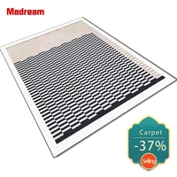 large modern living room carpet fashion simple checkerboard lattice pattern rug black brown soft non slip bedroom floor mat 2021