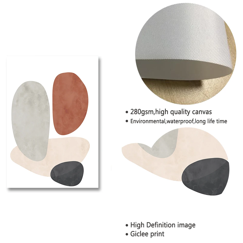 Абстрактная Форма Земли Терракотовая Художественная печать Богемская Картина