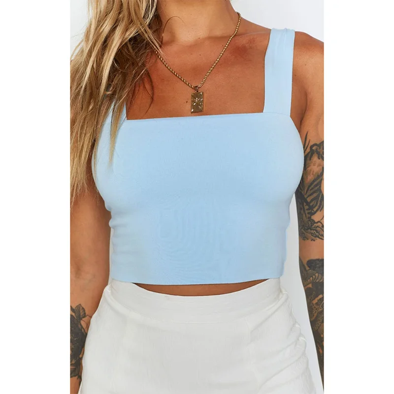 Кроп-Топ женский синий женская футболка топы для женщин майки 2021 жилет y2k корсет