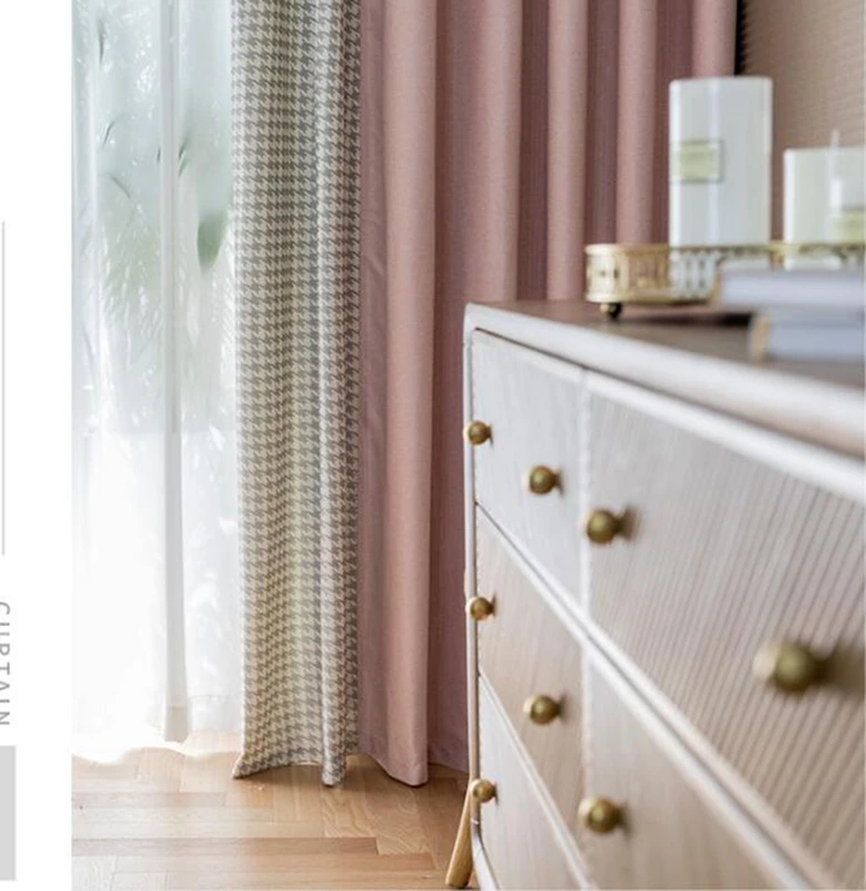 Светильник кие роскошные шторы в скандинавском стиле клетчатые розовые