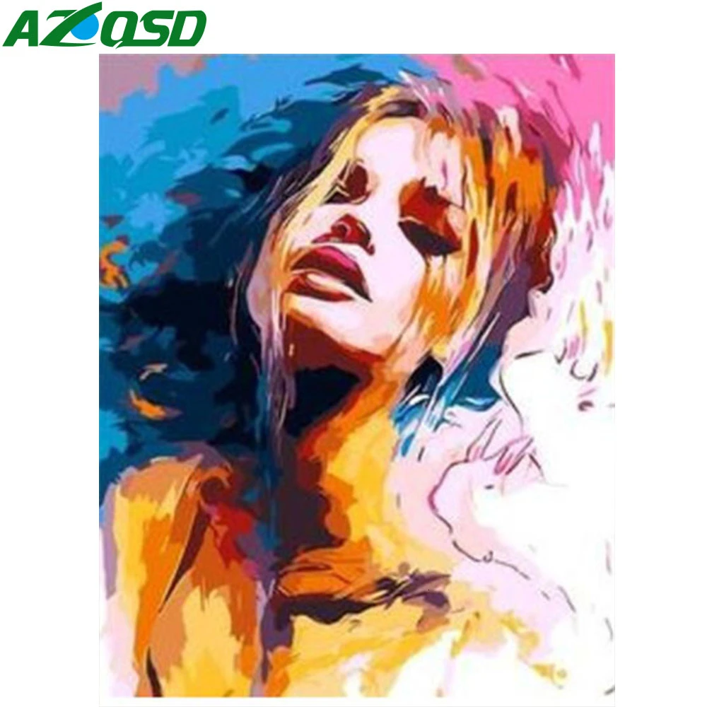 Раскраска по номерам AZQSD для раскрашивания без рамки сделай сам женский подарок