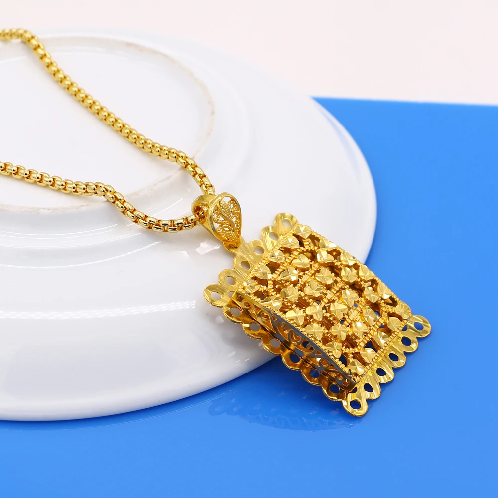 Тайский серебряный Стиль золотых ювелирных изделий женское ожерелье с подвеской