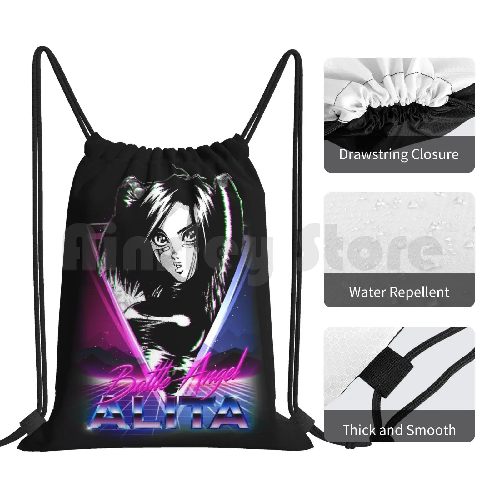 Рюкзак Nineties с изображением боевого ангела сумка на шнурке для верховой езды