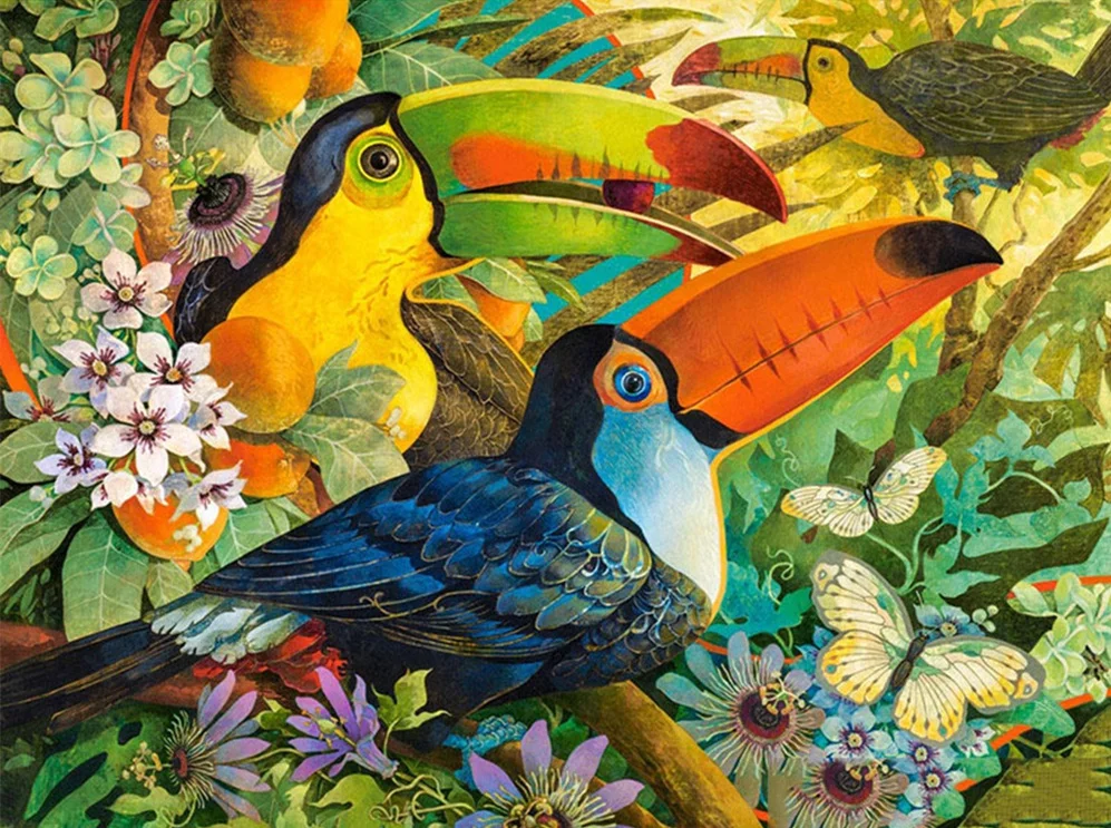 

Woodpecker 5D DIY Diamond Painting Cross Stitch Round Rhinestone Drill Embroider Wall Home Decor