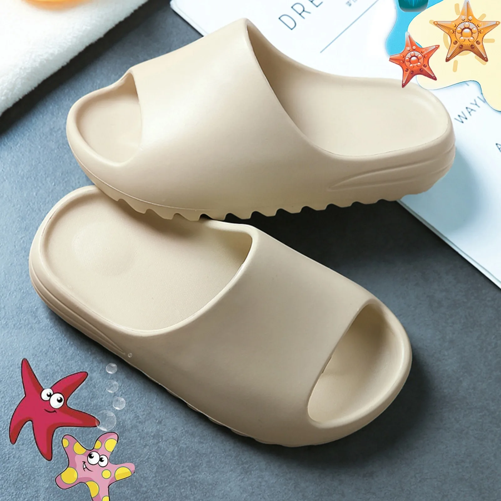 

EVA Slippers Kids 2021 Summer Bathroom Slippers Thick Bottom Serrated Non-Slip Home Slippers Girl Slides Indoor Shoes Children