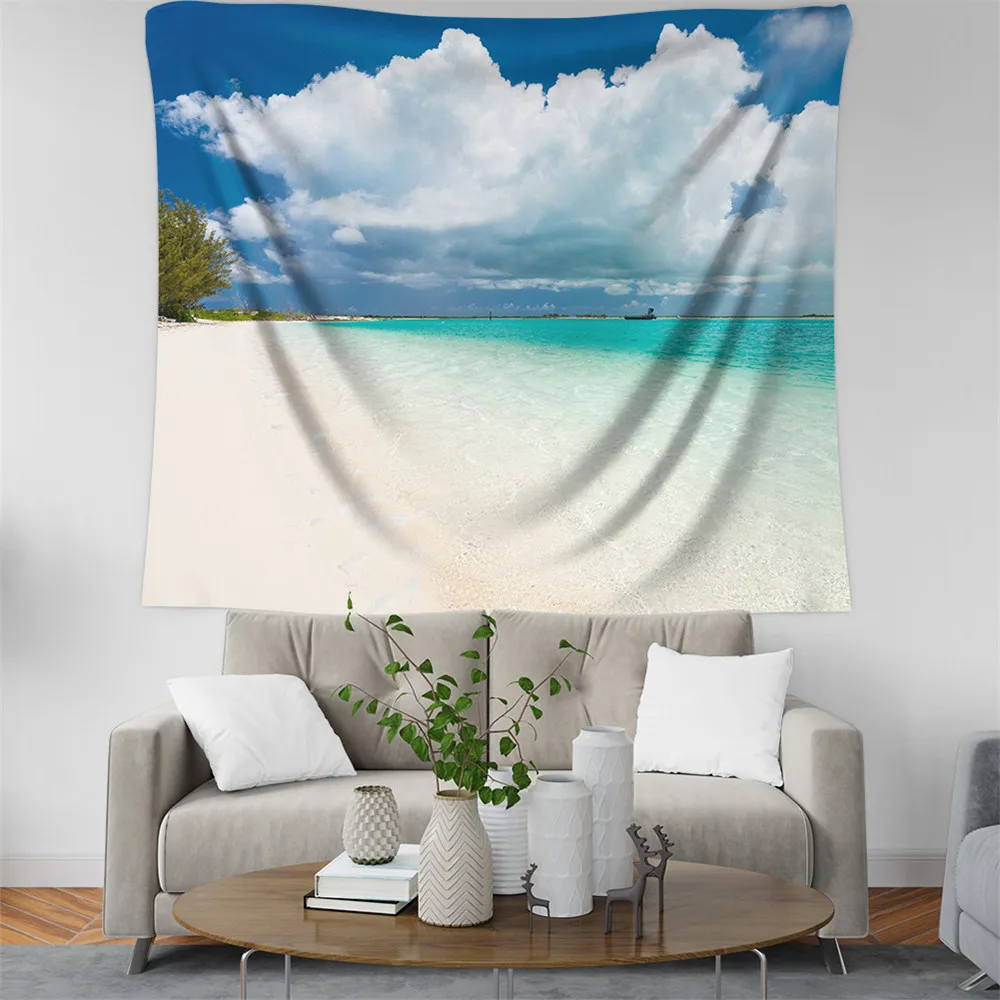 Гобелен для пляжа голубое море вода небо пляж домашний декор гобелен одеяло