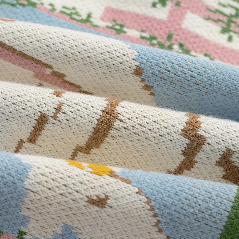 Spring New Retro Farm Duckling Jacquard O-neck Pullover Sweater Women's Suitable For Teenage Girls Tops | Женская одежда