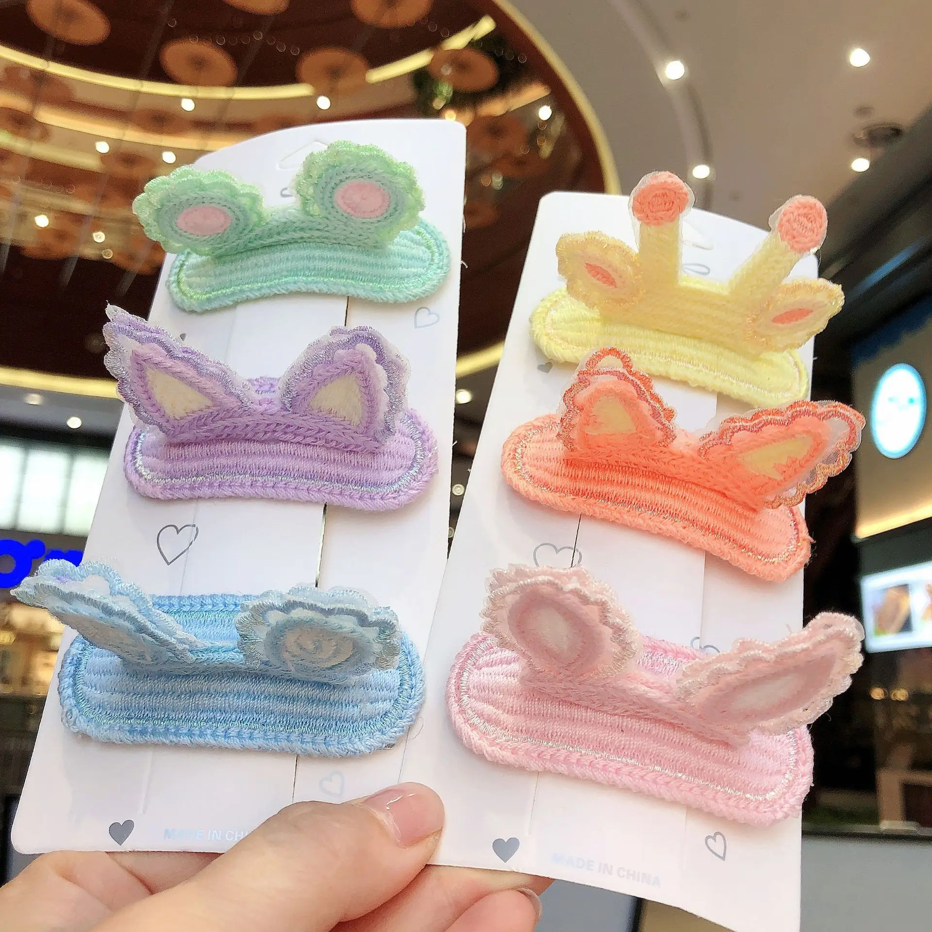 

2PCS/Lot New Children Hairpins Baby Girls Princess Cute Hairclips BB Clip Girls Side Clip Korean Rabbit Ears Barrettes Headdress