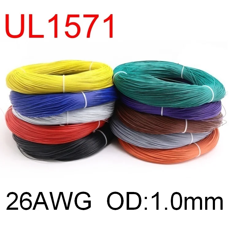 

5M UL1571 26AWG PVC Electronic Wire OD 1mm Flexible Cable Insulated Tin-plated Copper Environmental LED Line DIY Cord Colorful