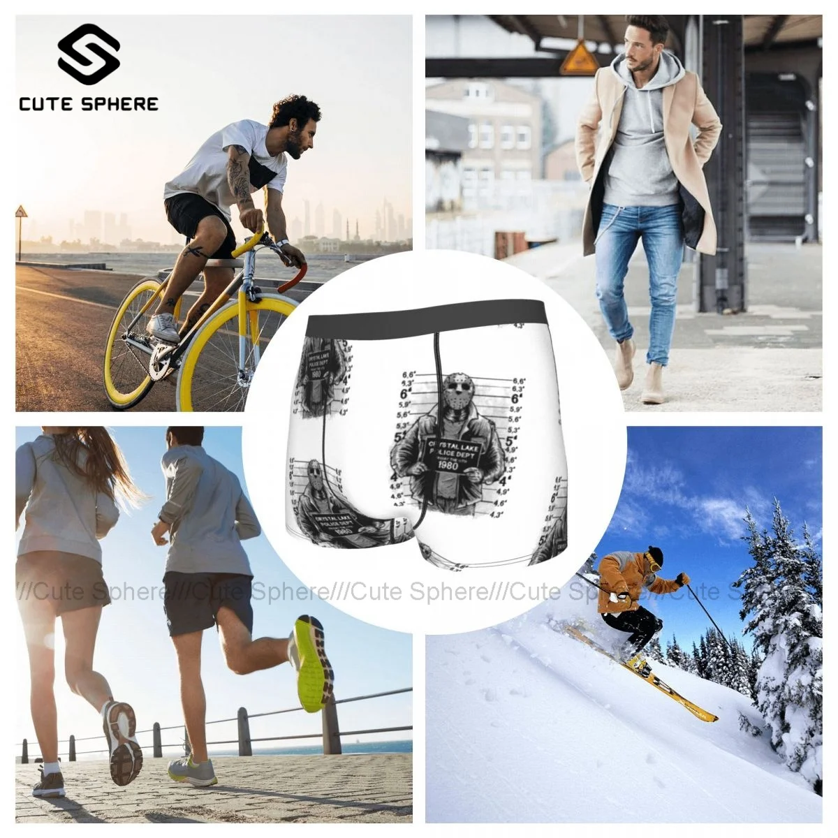 

Mugshot Underwear Customs Polyester Pouch Trunk Trenky Man Breathable Boxer Brief