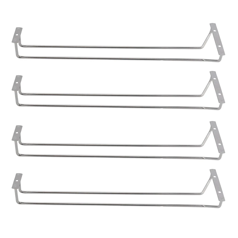 

Стеллаж для Винных Бокалов из нержавеющей стали размером 17 дюймов, органайзер под шкафчик, искусственная Подвеска для кухни, 4 шт.