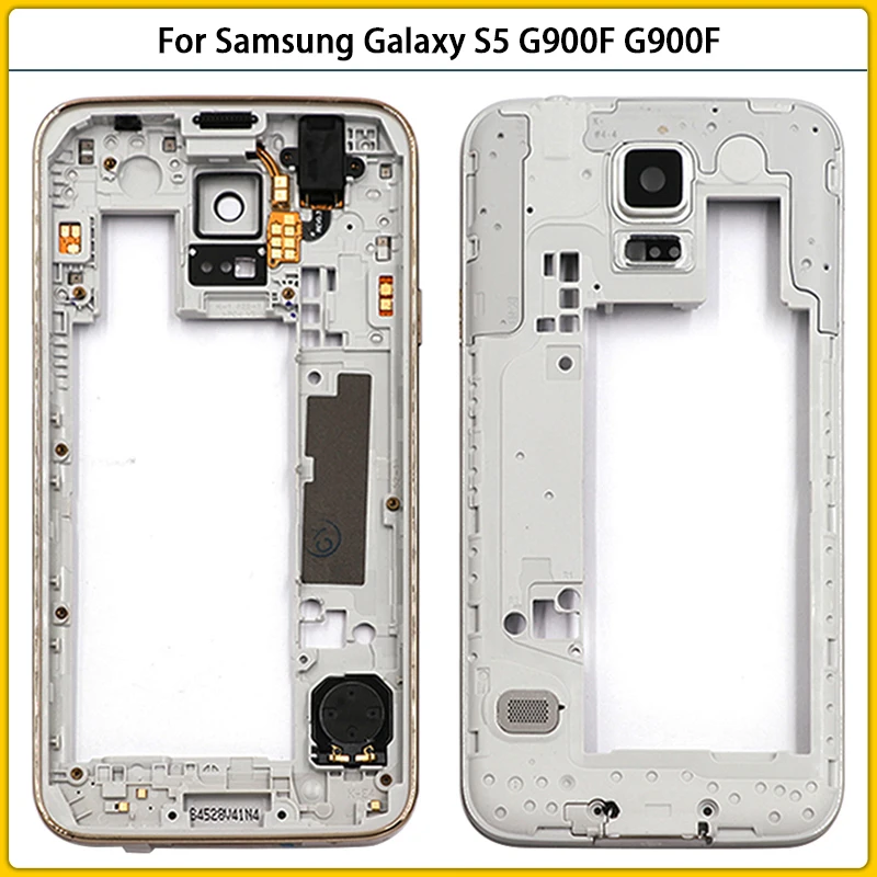 Новинка высокое качество средняя рамка для Samsung Galaxy S5 i9600 G900F G900H задняя Крышка