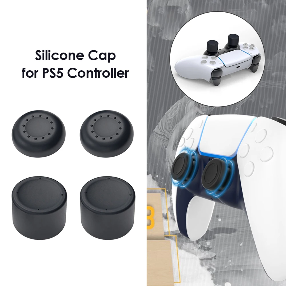 

4pcs Silicone Thumbstick Grips Case for PS5/PS4 Anti Skid Gamepad Cap Accessory Electronic Machine Accessories
