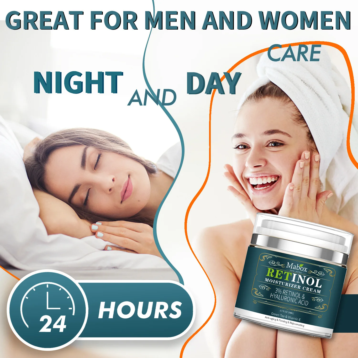 

Увлажняющий отбеливающий крем для лица, ретинол 3%, разглаживает грубые области, упругие и тонкие линии, уменьшает морщины, осветляет тон, ух...