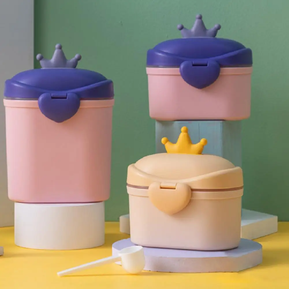 

1 Set Milk Powder Box Cartoon Design Large Capacity BPA Free Kids Snack Fruit Food Container Outing Leak-proof Infant Snack Cup