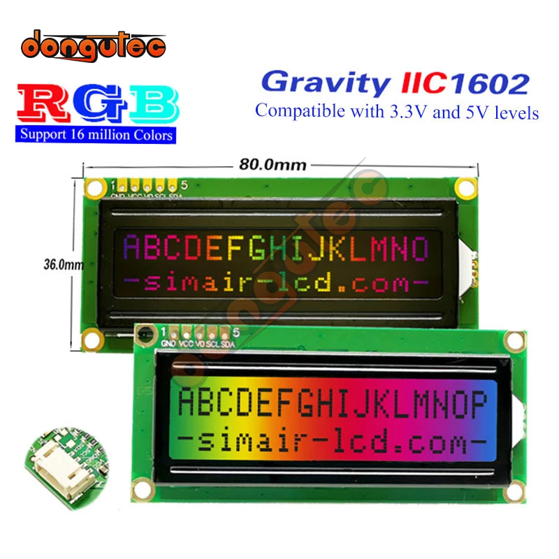 Модуль ЖК-дисплея с последовательным IIC I2C FSTN 162 16X2 1602 3 3-5 в положительными