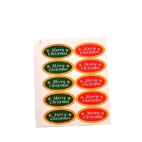 500pcs wholesale merry christmas oval sealing sticker red green for envelope gift box card holiday party gift wrapping 4x2cm