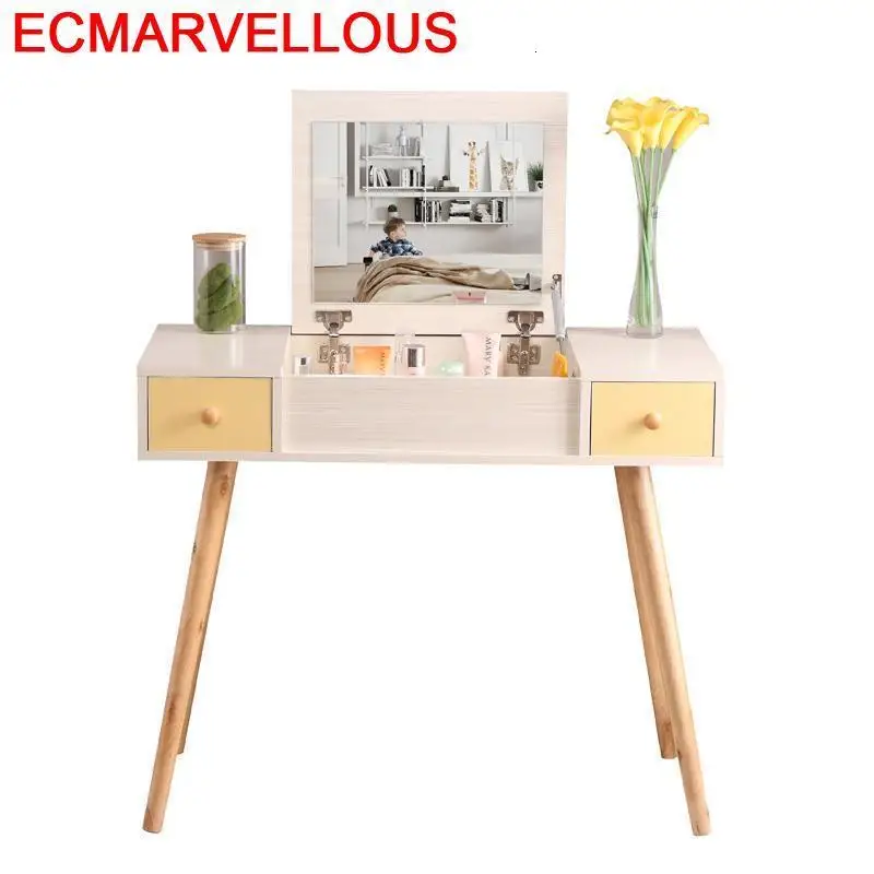 Mdf Mesa Aparador Comoda Para Toaletka Coiffeuse Avec Miroir Chambre деревянная мебель для спальни туалетный
