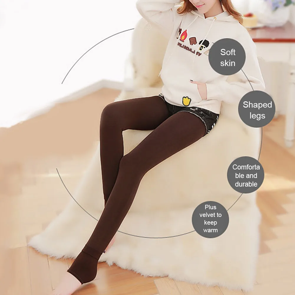 Новинка теплые флисовые Колготки женские мягкие леггинсы штаны с флисовой