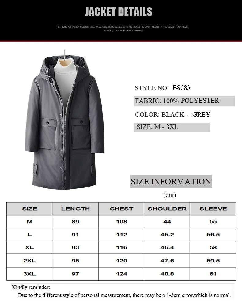 

H.S.Bonnie 2019 New Fashion Men Winter Warm Down Jacket Mens Jacket Parka Male Black clothing jaqueta masculino chaqueta hombre