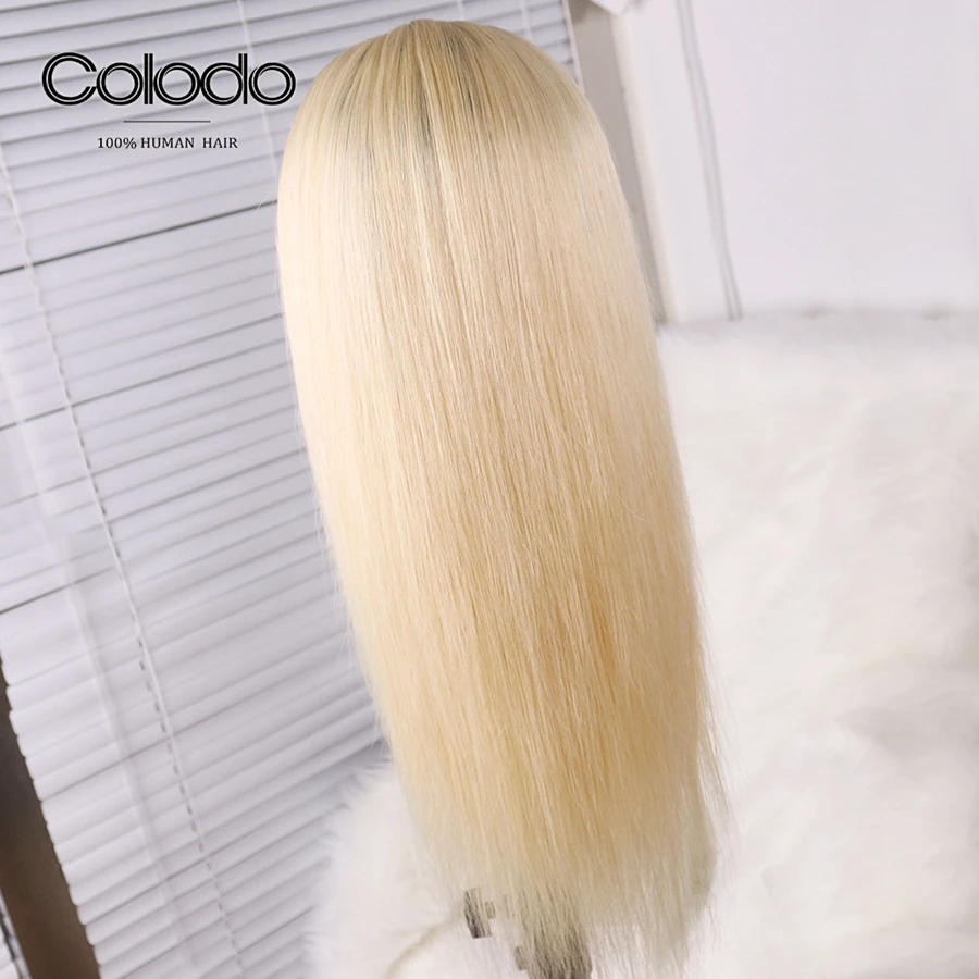 COLODO, 613, парик на кружеве с Babyhair, бразильские волосы, Remy, предварительно выщипанные, Омбре, блонд, человеческие волосы, парик, прямые парики для черных женщин