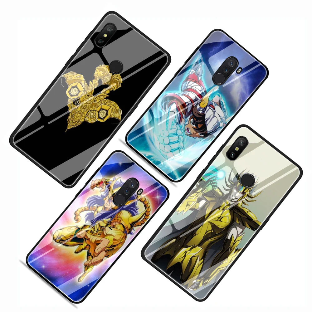 Чехол для телефона из закаленного стекла с мультипликационным принтом EWAU Saint Seiya