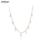 JeeMango, модное ожерелье-чокер из титановой нержавеющей стали с надписью Good Luck для женщин, богемное ожерелье-цепочка с подвеской JN19180