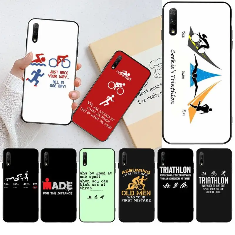 CUTEWANAN Item Triathlon Ironman черный ТПУ мягкий чехол для телефона Huawei Honor 20 10 9 8 8x 8c 9x 7c 7a Lite view