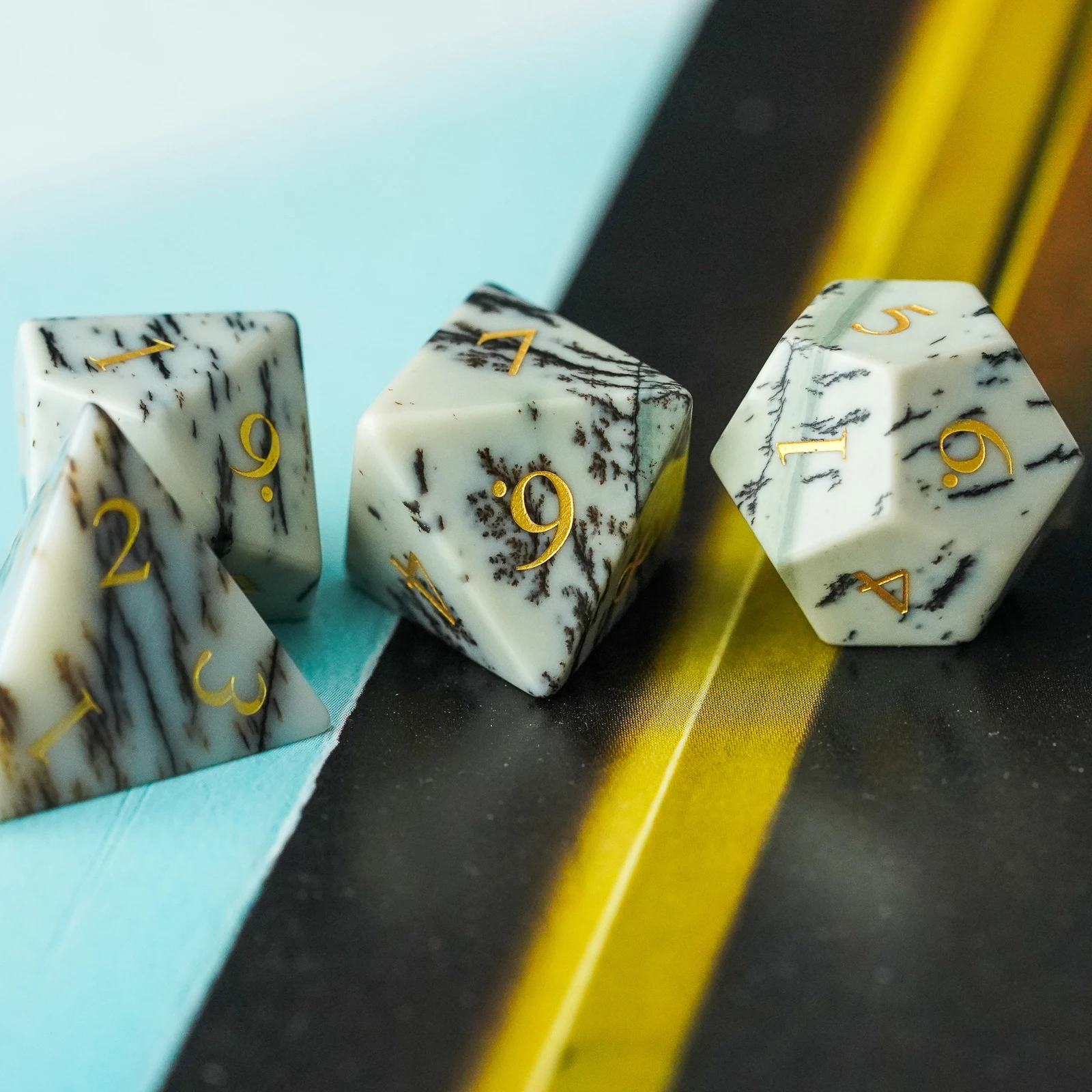 Набор из 7 каменные кости ручной работы набор 16 мм многогранных кубиков с