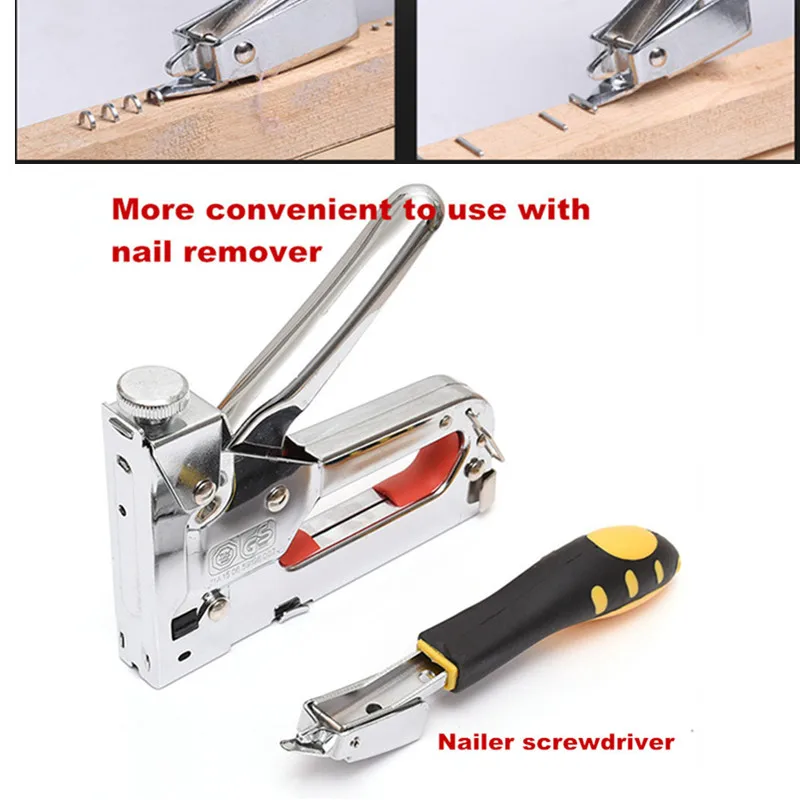 Портативный мебельный степлер 3 в 1 металлический ручной инструмент для