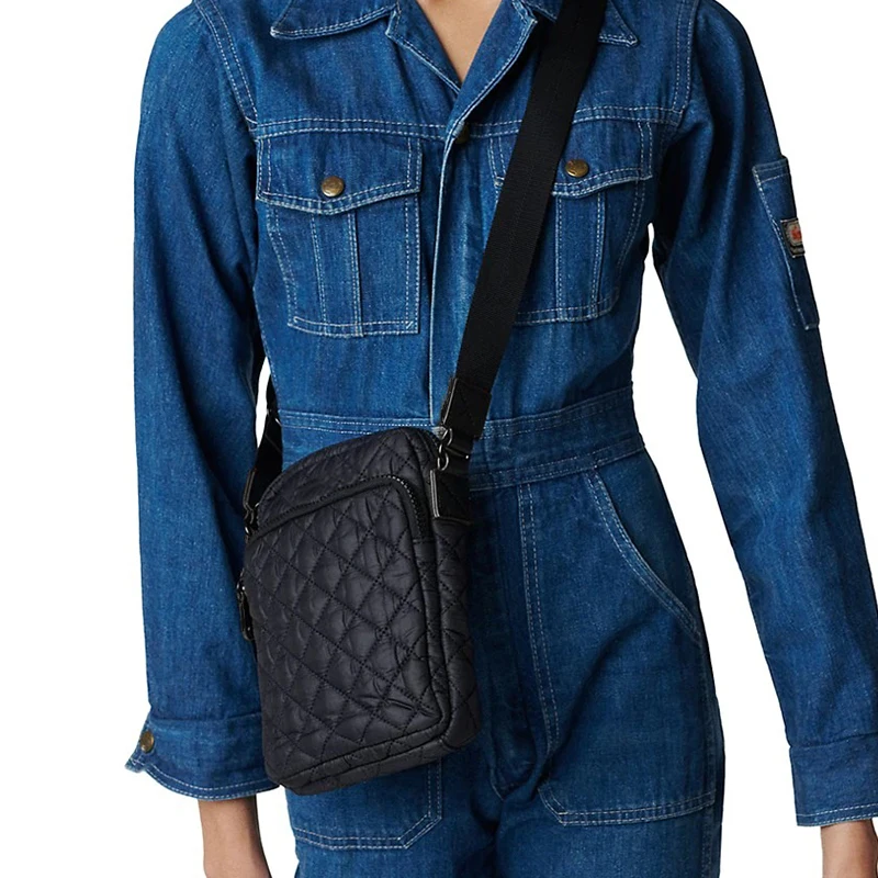 MABULA Camouflage Quilted Sling Bag Multi-pockets Nylon Cotton Padded Unisex Phone Crossbody Purse Protable Sport Travel Pouch