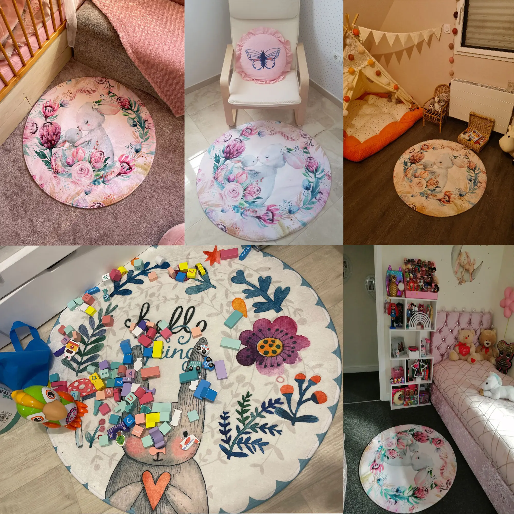 

Cartoons Round Carpet Children Area Rugs Carpet In The Living Room Bedroom Non Slip Floor Entrance Door Mat Balcony Home Decor