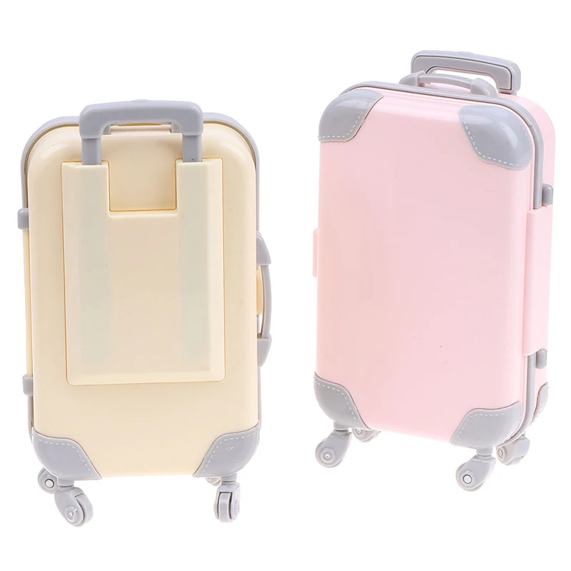 

1pcs Baby Doll Gift Mini Plastic Suitcase Luggage Doll Accessories Furniture Kids Toys Play House 3D Travel Train Suitcas